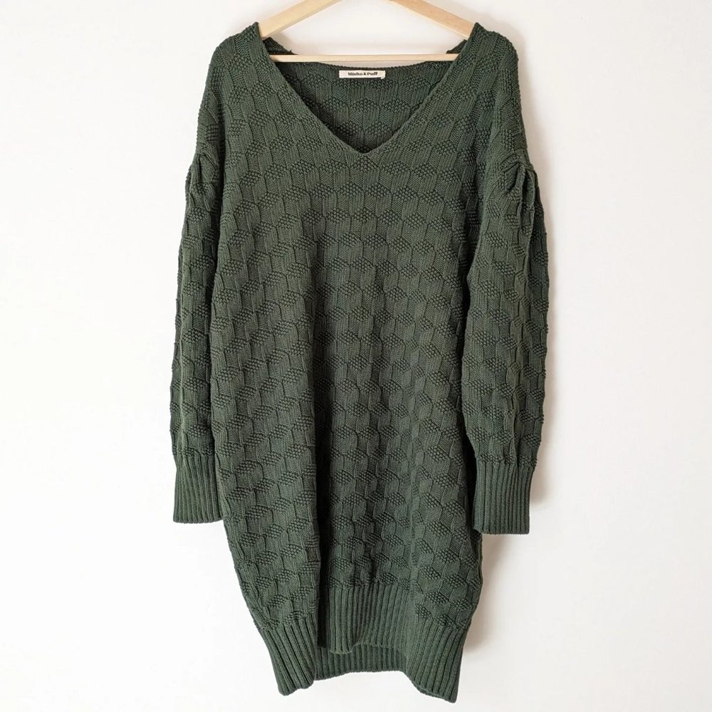 Misha and Puff Green Sweater Dress
